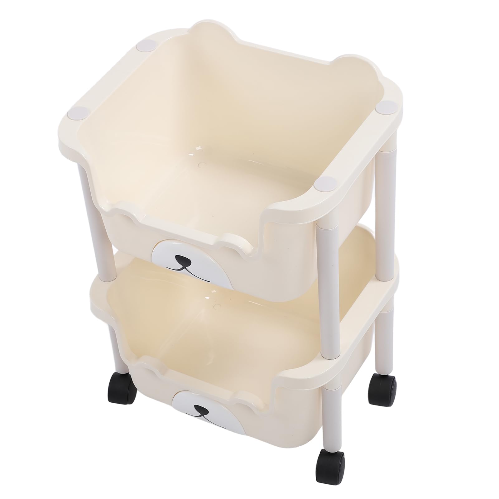 Carro de Almacenamiento con Ruedas, Estantería Compacta, Estante Organizador con Ruedas, Estantería de Gran Capacidad, Carrito Móvil Multiusos para Baño, Cocina, Aula, Lugares Estrechos(2 capas)