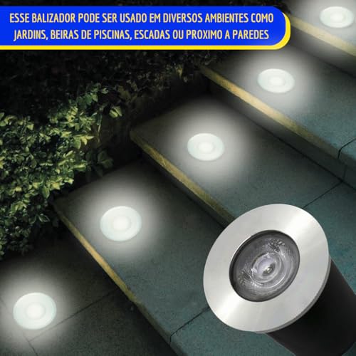 Kit 4 Balizador Spot Jardim Prova Dágua Area Externa 1W Elétrico 6500k Ip67