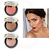 3 Colors Face Highlighter&Contour&Blush Makeup Set [Shape, Contour & Shimmer,Natual-looking,Long Lasting,Lightweight, 0.17OZ × 3PCS Glow Make Up]