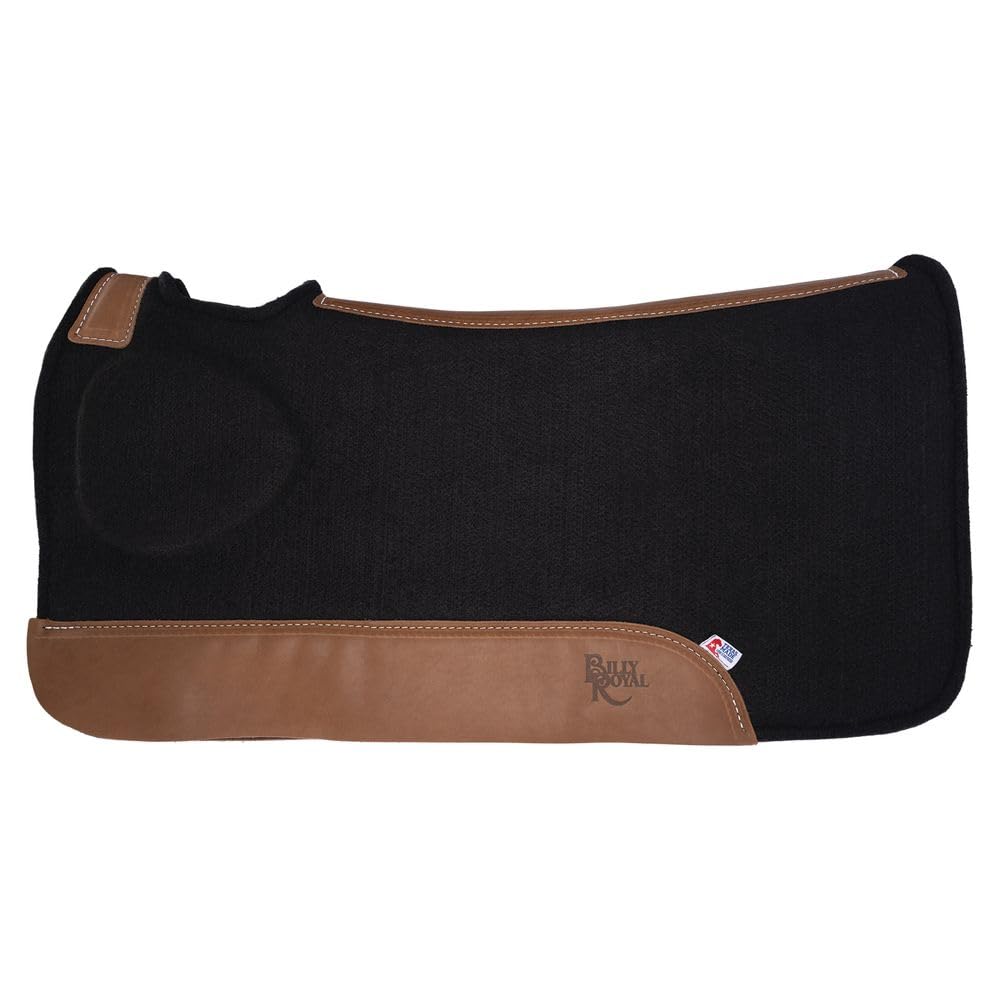Billy Royal Correct Fit Shoulder Support Felt Bottom Horse Saddle Pad | 1" Wool Felt | Contoured Fit | Shock-Absorbing Shims | 32"x32" Size | Western