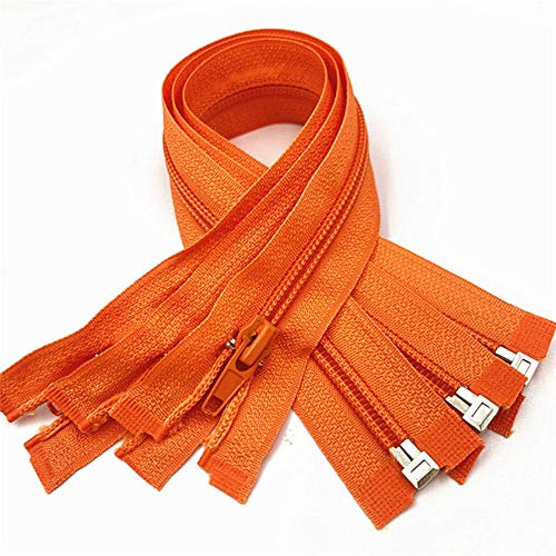 5pcs # 5 Cremalleras de nailon de extremo abierto (30-70 CM) para coser cremalleras de nailon a granel 20 colores-naranja, 30cm