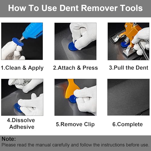 Image of 59PCS Dent Puller Kit - Paintless Dent Repair Kit for Cars, Dent Removal Tool for Door Dings, Hail Damage & Small Dents, Auto Body Dent Repair Kit with Glue Puller for DIY Use