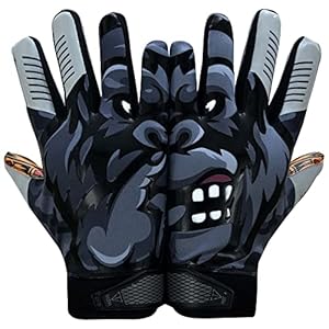 Gorilla Football Gloves – Ultra-Durable Adult & Youth Receiver Gloves with Superior Grip & Flexibility, Built for Performance & Comfort in All Weather Conditions (Multiple Colors & Sizes)