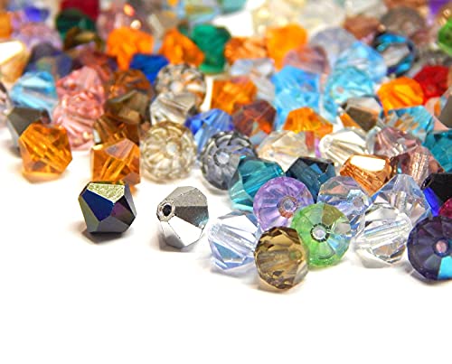 Preciosa Bohemian Crystal Pearls 6 mm Double Cone Colourful Mix Czech Pearls Glass Pearls Bicone Beads Pack of 50 - Image 2