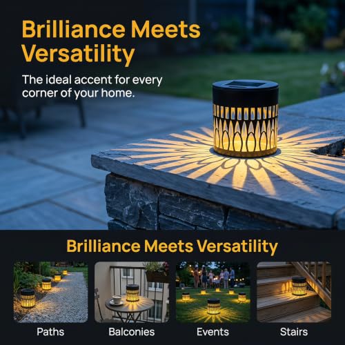 Solar Sunflower Projection Lights Outdoor, New Version Solar Mandala Light, Solar-Powered Decor Light for Wall, Yard, Garden, Patio, Backyard Decor, Waterproof Metal Fence Lights, WarmLight, 1 Pack — view 4