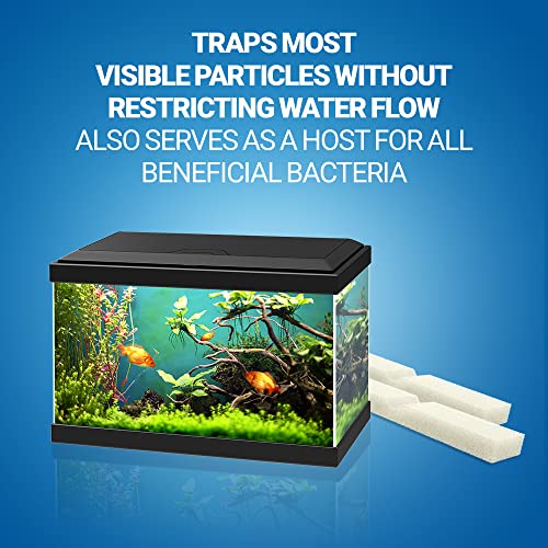 Aquashine Replacement White Foam Filter Pads Fits Fluval Fx4 / Fx5 / Fx6 (12 Pack) #TOP4