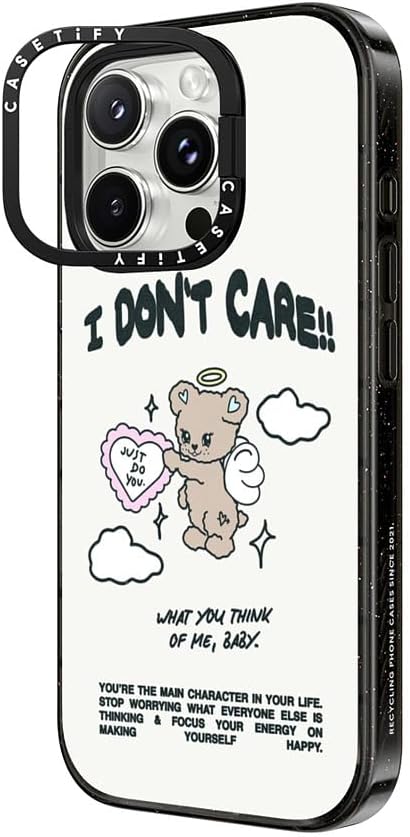 CASETiFY Impact Ring Stand Case for iPhone 16 Pro Max [Kickstand / 6.6 ft. 3X Military Grade Drop Protection/Compatible with Magsafe] - Angel Bear - Clear Black - Image 5