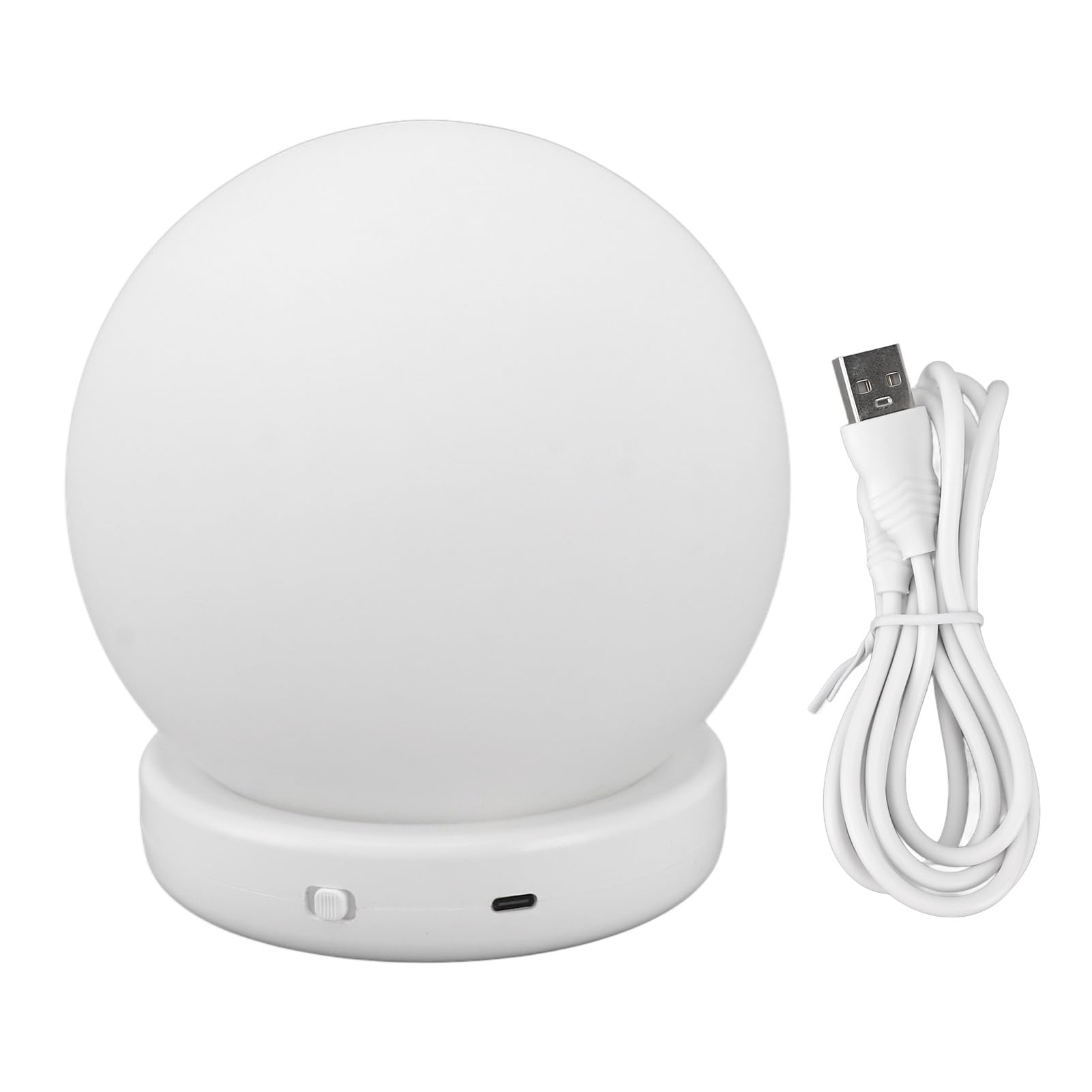 RGB Night Light Mini Bedroom Night Light, Dynamic Color Changing RGB Ball Table Lamp, USB Powered Sleep Aid Bedside Lamp with 360° Glow for Kids Room Decor