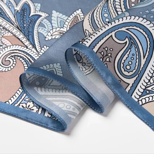 Image of ANDANTINO 100% Mulberry Silk Scarf -21 inch Square Neckerchief with Gift Packed