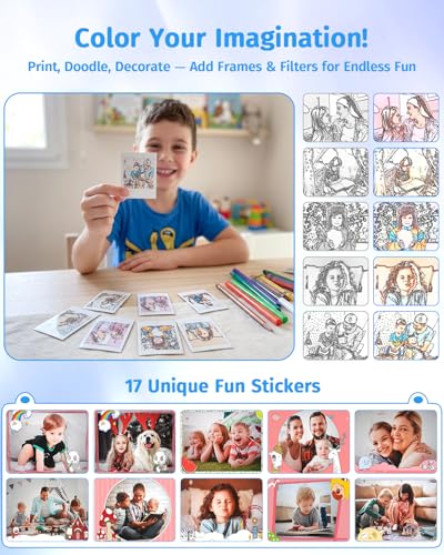 Image of Instant Camera, 1080P Kids Camera for Girls Boys Christmas Birthday Gifts, Dual-Lens Instant Print Digital Cameras for Kids Teens Toddle, 4 Rolls Print Paper, Toy for Age 4-12 Years (Black)