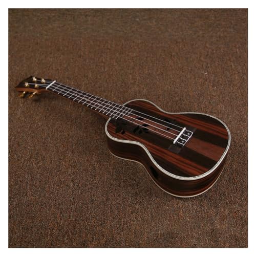 ZAMASS Professional Ukeleles 24-inch Wooden Ukulele Ebony Body Special Sound Hole 4-string Ukulele Small Guitar Instrument