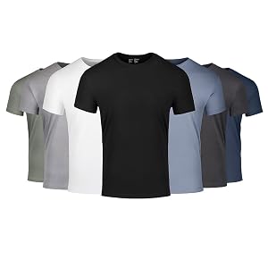 Fresh Clean Threads Mens Crew Neck T-Shirts Short Sleeve Fitted Style Soft Cotton-Poly Blend Tag-Free Comfort