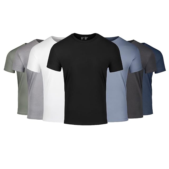 Fresh Clean Threads Mens Crew Neck T-Shirts Short Sleeve Fitted Style Soft Cotton-Poly Blend Tag-Free Comfort