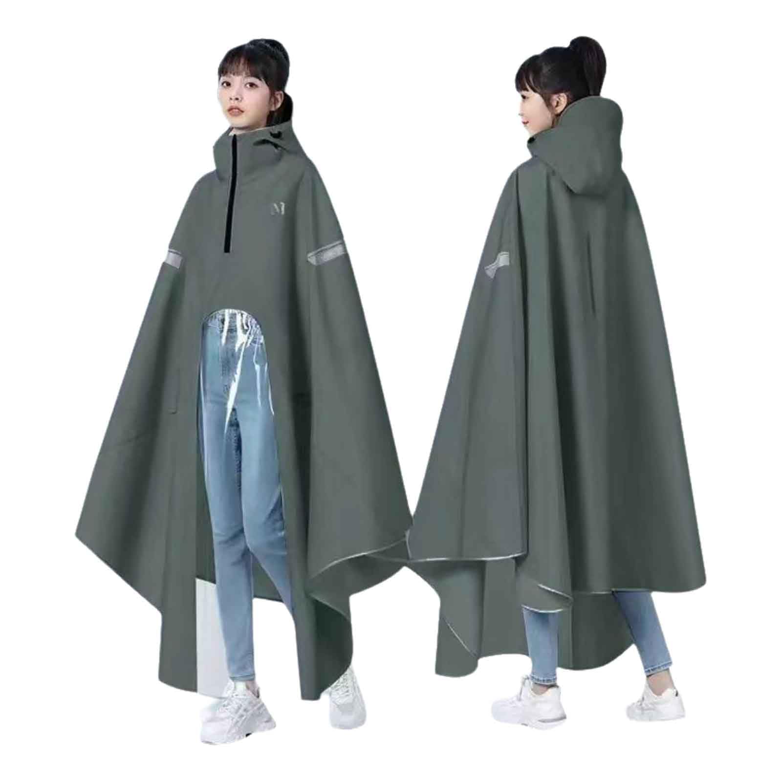 JUSHZ Giacche Impermeabili Poncho Antipioggia Mantella Mantellina Pioggia | Impermeabile Adulto Uomo Trekking Donna Richiudibile Stile Lungo Escursionistico Portatile Bici