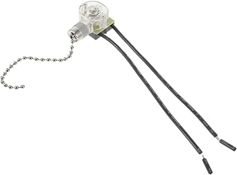 Operitacx 2PCS Ceiling Fan Wire Pull Chain Switch with Cord, Simple Operation, Comfortable Attraction for Ceiling Light and Fan Replacement, Home Ceiling Fan