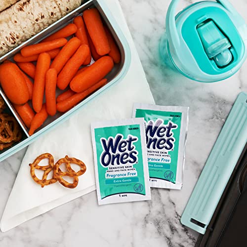 image for Wet Ones Hand and Face Wipes Singles, Unscented Wipes for Sensitive 