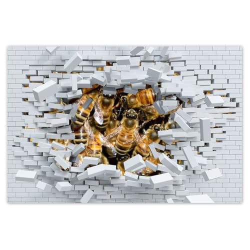 Abeilles au travail poster photo de 90 x 60 cm H9952M_WGPL1L pour habiller un grand mur vide