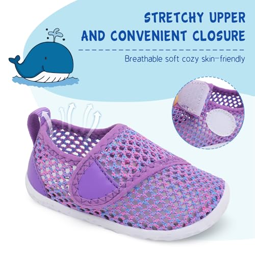 Image of LeIsfIt Toddler Water Shoes Boys Girls Barefoot Aqua Socks Kids Breathable Quick-Dry Swim Shoes for Beach Pool Surf