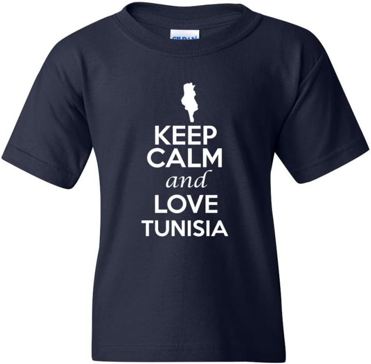 Keep Calm and Love Tunisia Country Patriotic Novelty Youth Kids T-Shirt Tee