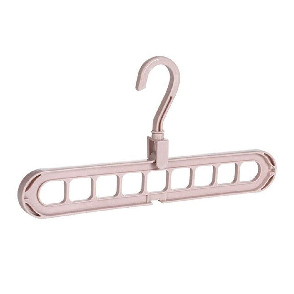 JINGYAN Standard Hangers Clothes hanger closet organizer Space Saving Hanger Multi-port clothing rack Plastic Scarf cabide Storage hangers for clothes(Light pink)