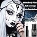 Go Ho White and Black Face Paint Stick with Setting Powder,2 PC White Sponges Set,Waterproof Full-coverage Face Body Paint for Halloween Costumes Clown Skeleton Vampire Skull Cosplay Makeup