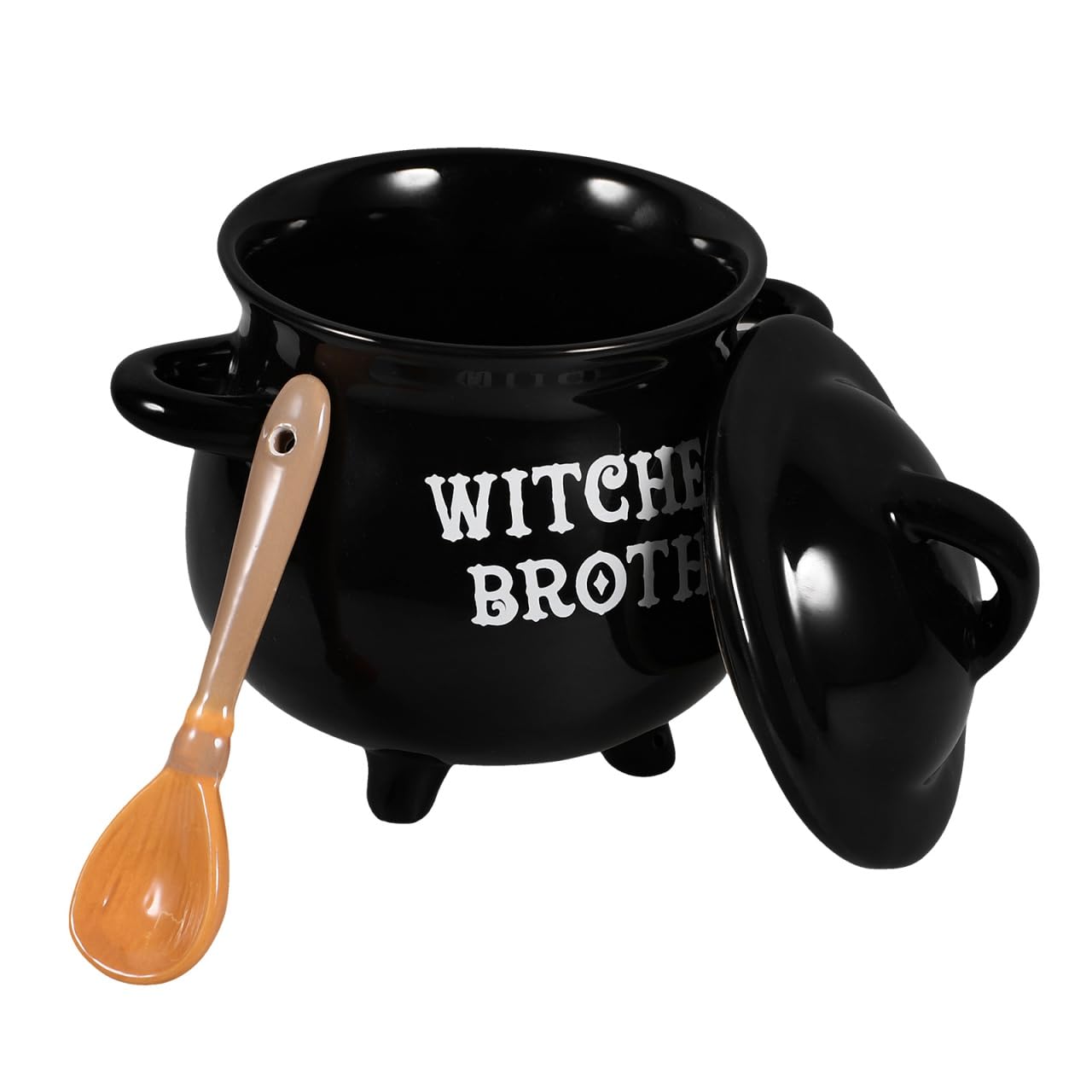 Chaudron de sorcière en céramique noire pour votre décoration de table Halloween