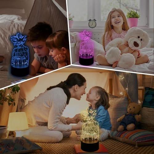 BIRBANN Lampara Goku Luz De Noche Para Niños,Control Táctil Inteligente 7 Colores Luces LED, Lampara Dragon Ba Ilusión Manga,para Niños Y Niñas Decoración Habitaciones Regalo De Cumpleaños