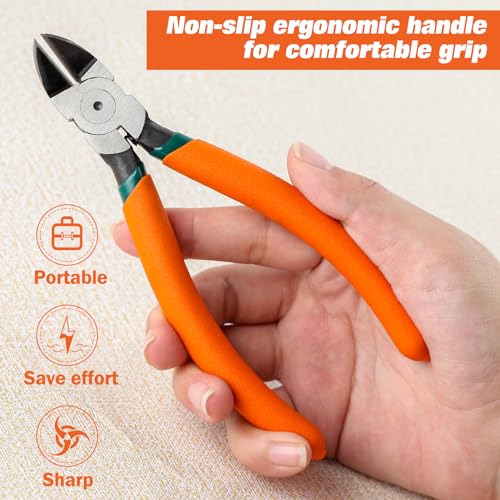 LEONTOOL Diagonal Pliers for Flush Cut Plastics, 45 Angled Wire Cutters for Crafting, Wire Side Cutters Clippers, Flush Cutter Wire Snips Flush Cut Plier for Jewelry Making, Electronic, Model, Floral by LEONTOOL - Image 6
