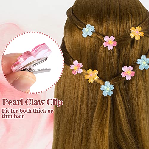 Hinzic 30Pcs Mini Flower Hair Clips Cherry Blossom Claw Clips Cute Flower Hair Pins Small Hair Barrettes Decorative Wedding Hair Accessories For Girls Women (Pink Yellow Blue) #TOP3