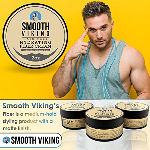 Smooth Viking Beard Care Hair Cream - Mens Hair Gel For Matte Finish & Medium Hold (2 Ounces) - Hydrating Hair Cream For Men - Styling Cream For Everyday Use #TOP3