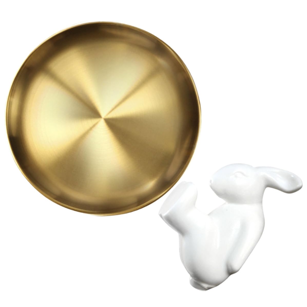 Assiette dessert or avec lapin pour éviter les tables de fête ternes et banales