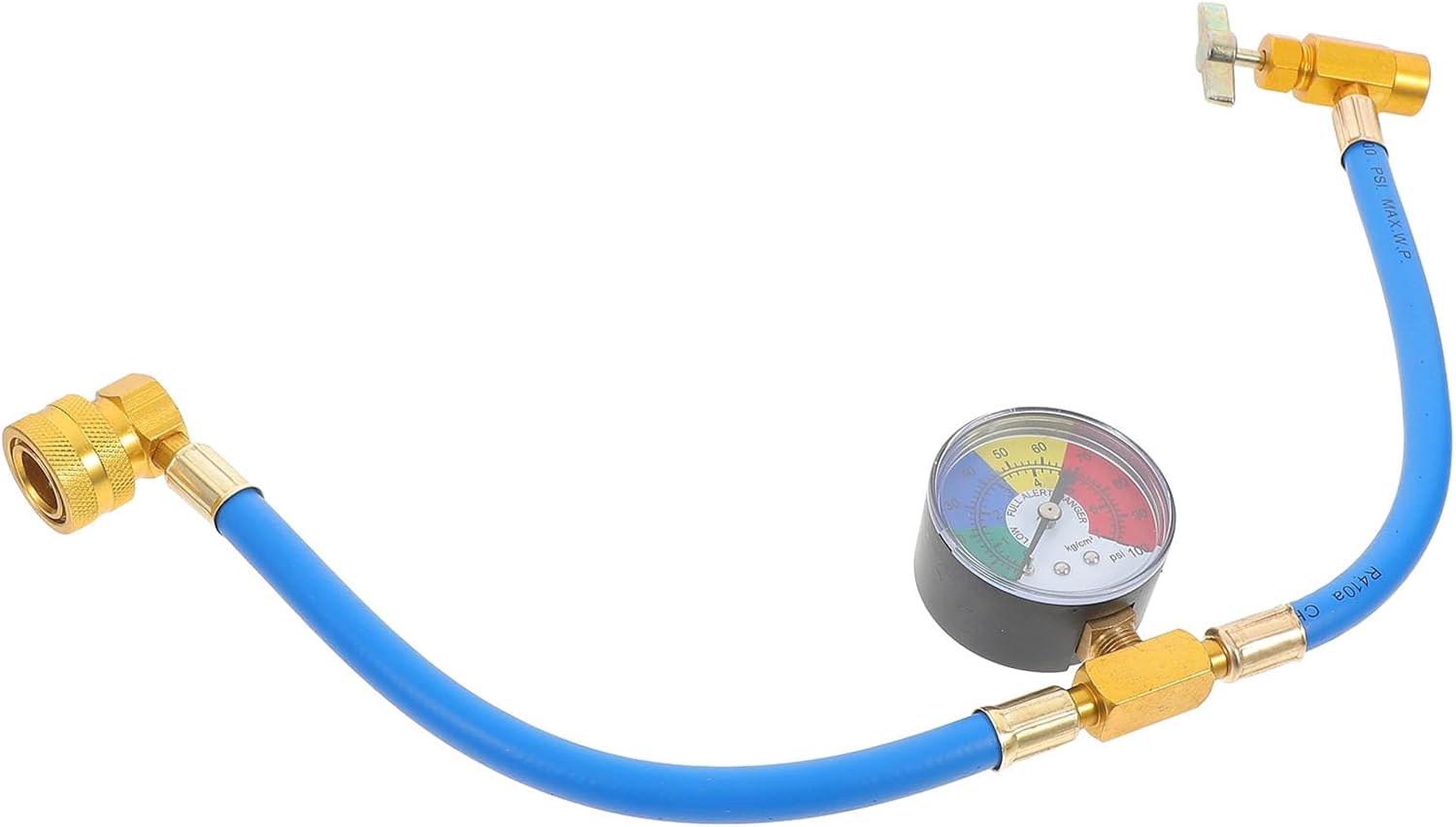 DOITOOL R134A Charging Hose with Gauge 1/2 Thread for American Cars 20 Inch Refrigerant Tube for Vehicle Ac Recharge