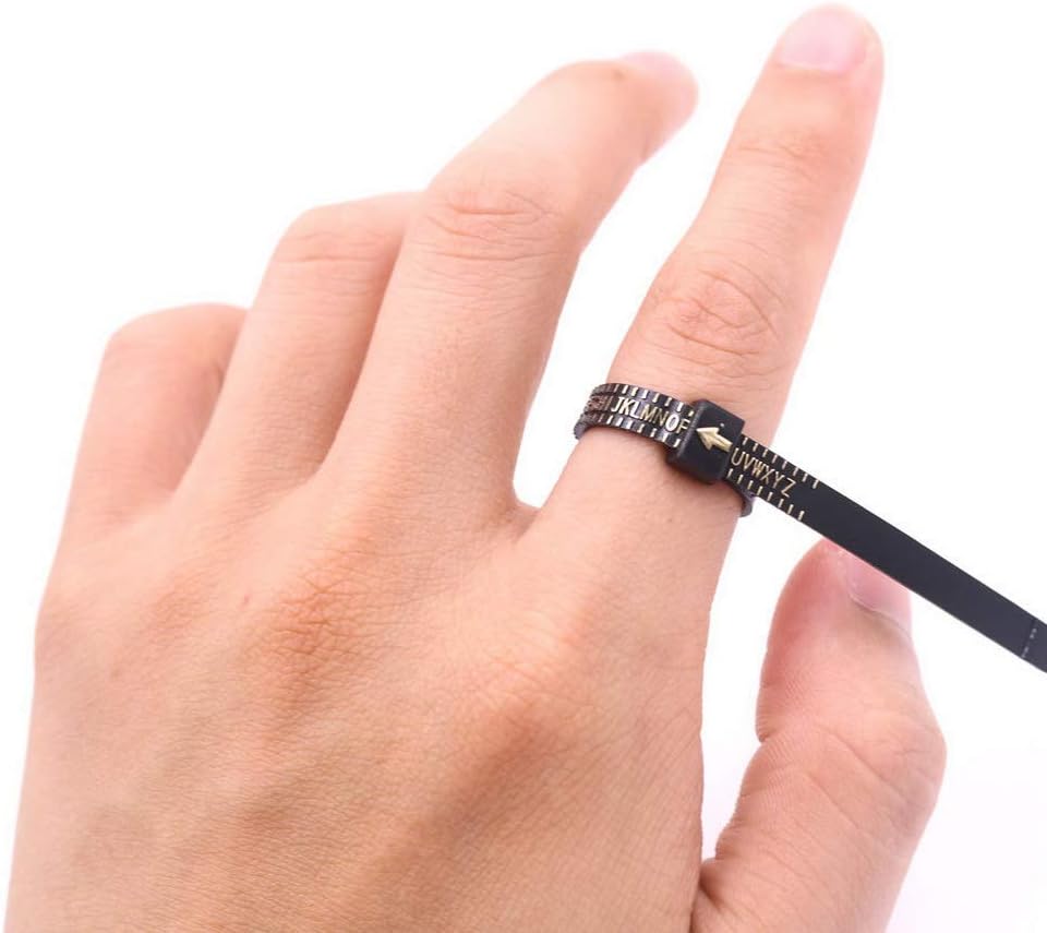US&UK Ring Sizer Set, 2 Pcs Plastic Jewelry Measurement Finger Sizer Ring Size Belt Measuring Tool Finger Measure for Women/Men and Kids