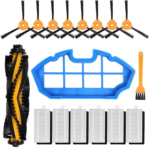 KEEPOW Kit Accesorios de Recambio para Cecotec Conga Excellence 990 Robot Aspiradora, Set de 17 Repuestos de Accesorios Filtros Hepa Cepillos Laterales Cepillo Principal