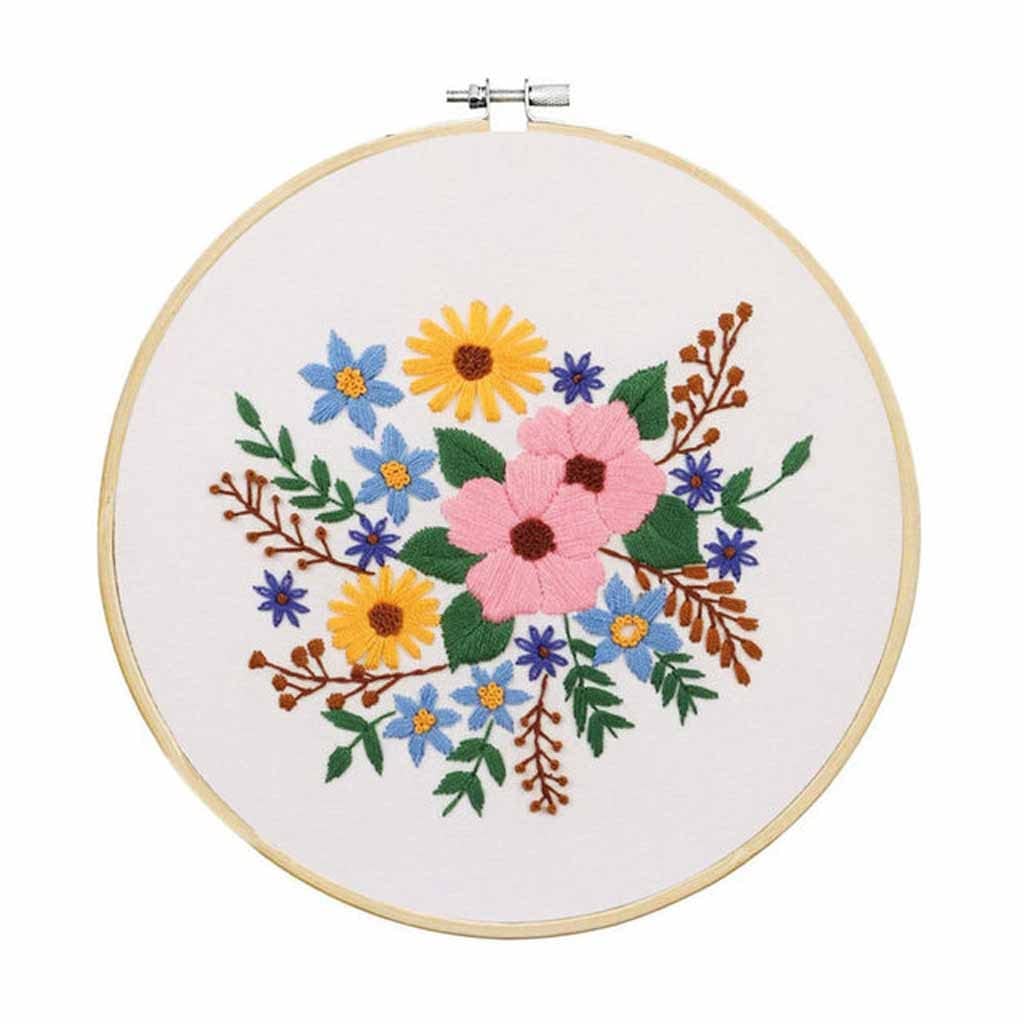 Soporte para bastidor de bordado DIY, kit de punto de cruz, manualidades, flores, plantas, juego de patrones, herramientas, kit de inicio estampado, manualidades para principiantes, decoración de