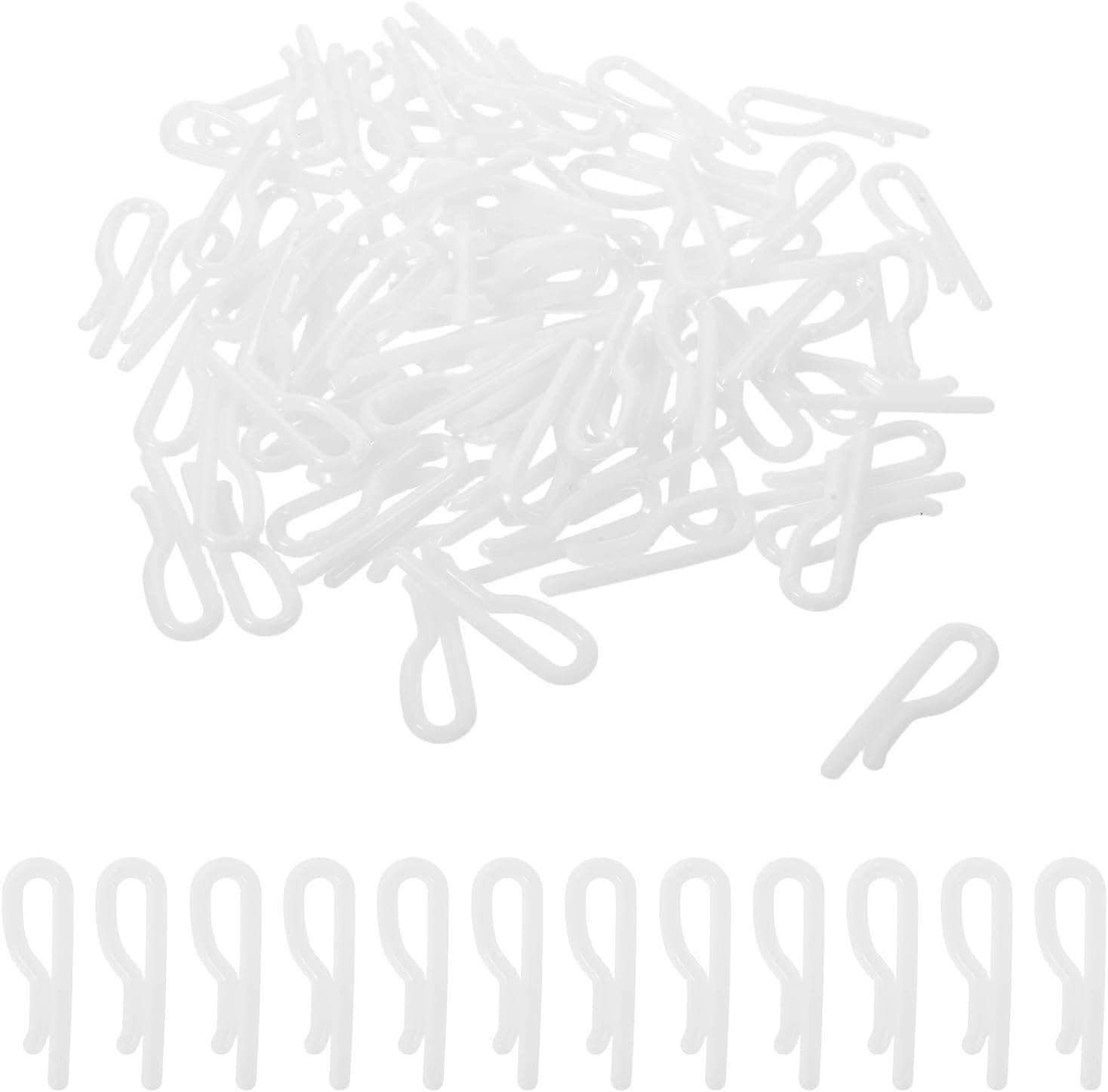 100pcs Shirt Fixing Clips 36mm White Plastic Toothless Tie Clip Pack