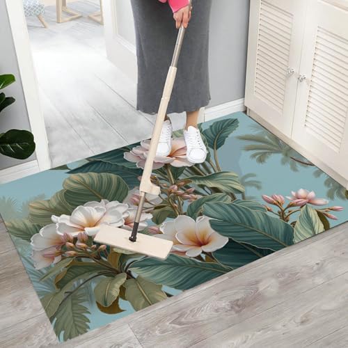 Paillasson d'intérieur lavable 80x120 cm antidérapant jungle rose - 7