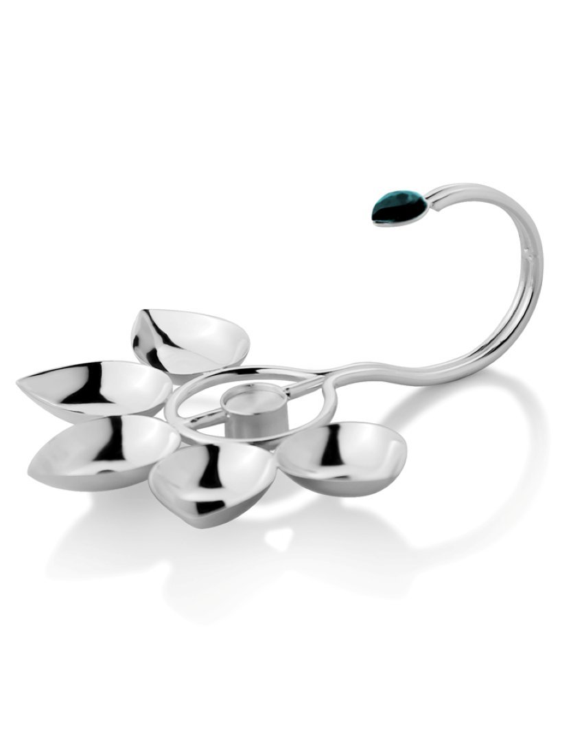 Episode Silver 5 Lite Petals Arti Diya (D : 18 * 15 * 7 cms)