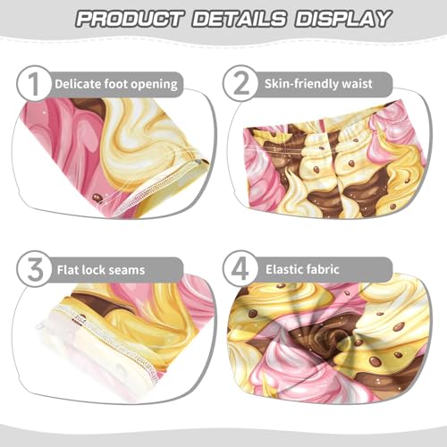 Ice Cream Colorful Food Girls Casual Leggings for Kids Printed Long Pant Bottoms Stretch and Soft3