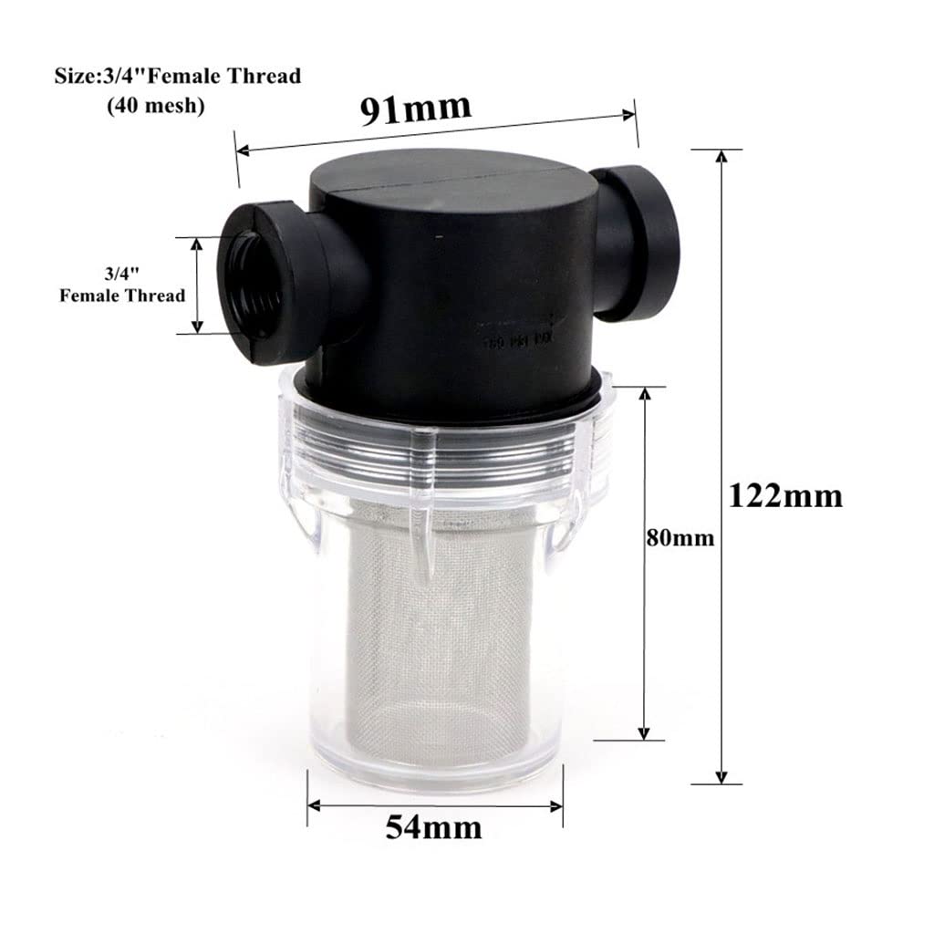 Filtro de Succión de Bomba de Agua, Filtro de Bomba de Agua, 1 Pieza de 1/2", 3/4" y 1" en línea, Malla 40(3/4")