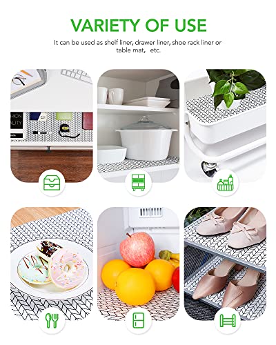 Jersow Premium 17.5 Inches X 30 Ft Shelf Liner, Non Adhesive Drawer Liner, Non-Slip Shelf Liners For Kitchen Cabinets, Waterproof Cabinet Liners For Shelves, Drawer, Refrigerator, White #TOP6