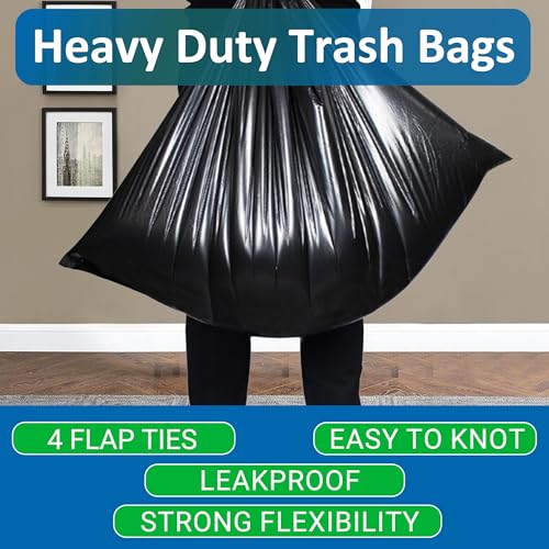 Image of 23-33 Gallon Heavy Duty Trash Bags 30 Count 1.2 MIL THICK with Twist Ties Compatible with Rubbermaid Brute & Winco 23-33 Gallon Slim Jim Trash Bags Tear-Resistant HEAVY DUTY