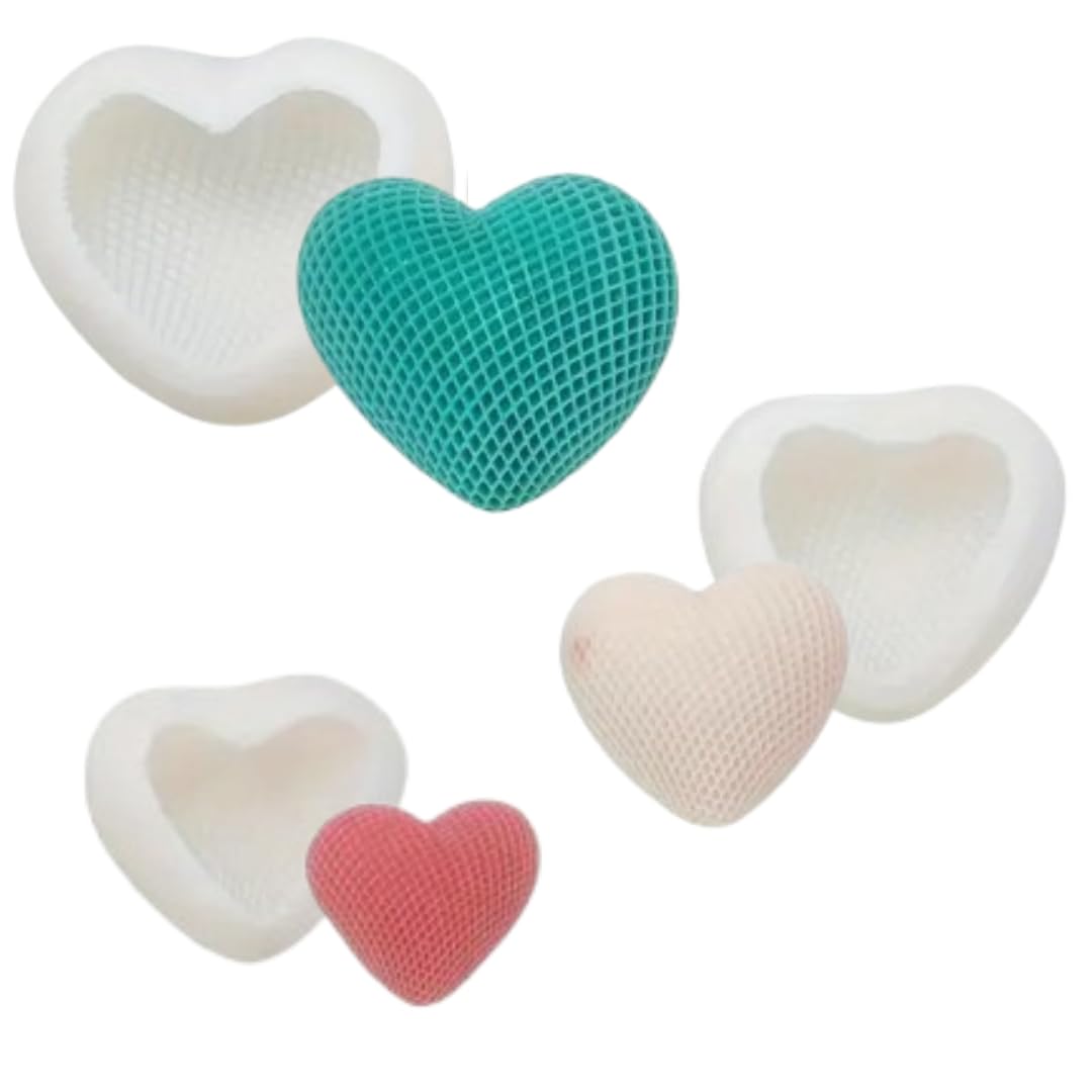 LEGACYCART 3D Big Medium and Small Heart Silicone Moulds with Textured Pattern Handmade Chocolate Candle Soap Bath Soaps Resin Home Decor DIY Crafting Projects (Pack of 3)-image-9