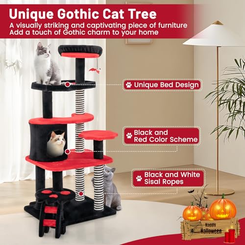 Árbol para Gatos Gótico PETSITE 52 Pulgadas con Rascador y Cama miniatura 7