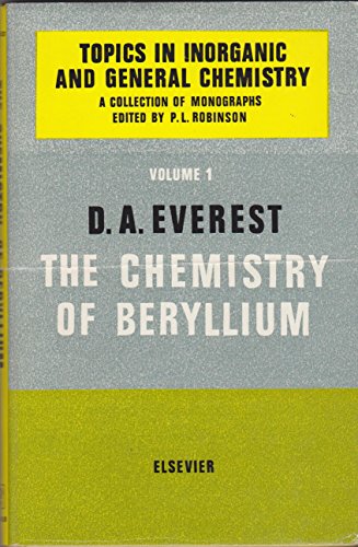 The Chemistry of Beryllium 0444402047 Book Cover