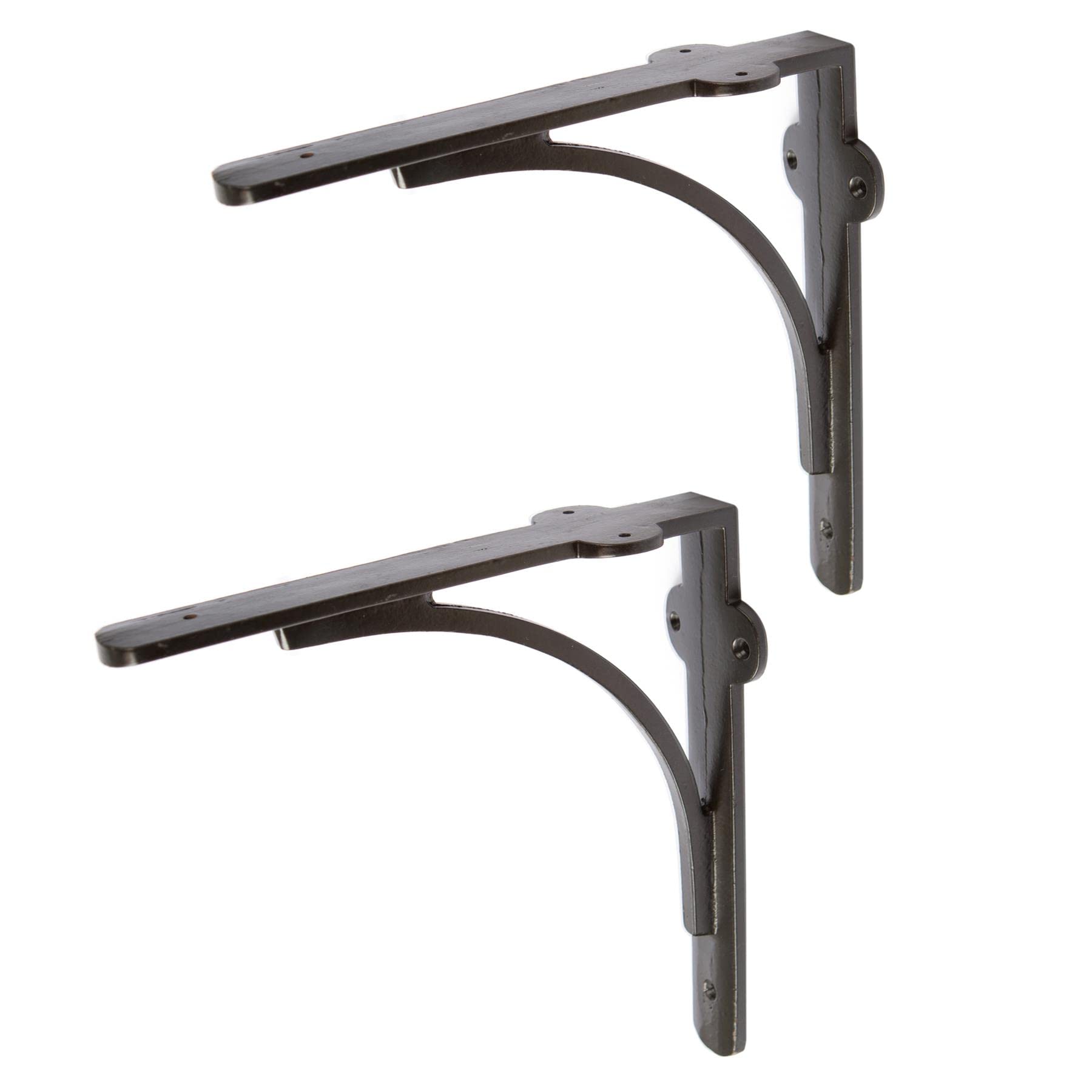 B&Q -  Hammer & Tongs Curved Iron Shelf BracketD205mmBlackPack Of 2