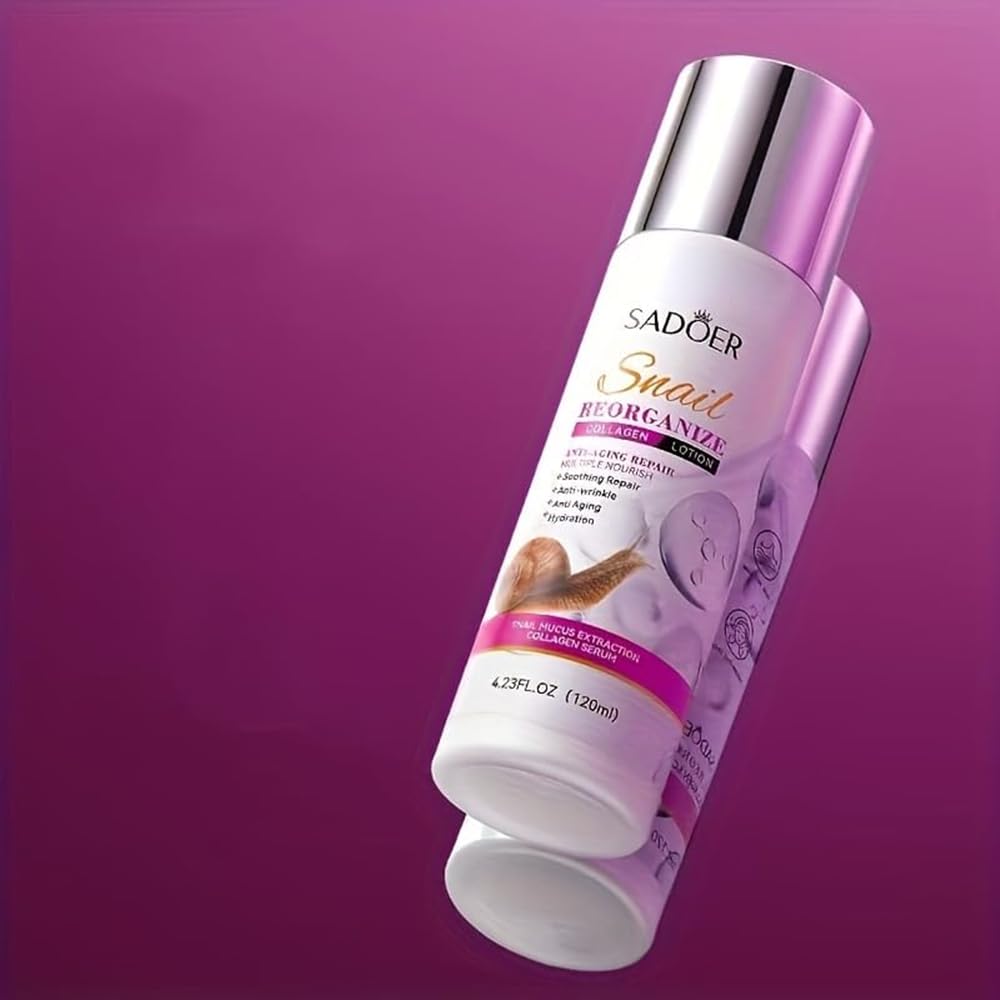 SADOER zestaw pielęgnacji ze śluzem ślimaka – oczyszczający żel, tonik, lotion, krem pod oczy, serum i krem do twarzy – nawilżanie i ujędrnianie
