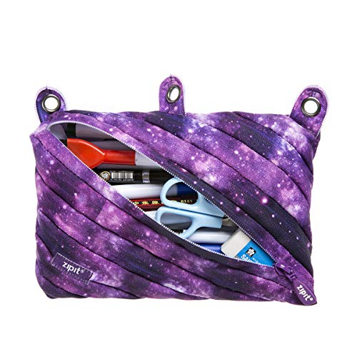 Zipit Colorz 3-Ring Binder Pencil Pouch For Boys And Girls, Large Capacity, Holds Up To 60 Pens, Made Of One Long Zipper! (Galaxy) #TOP30