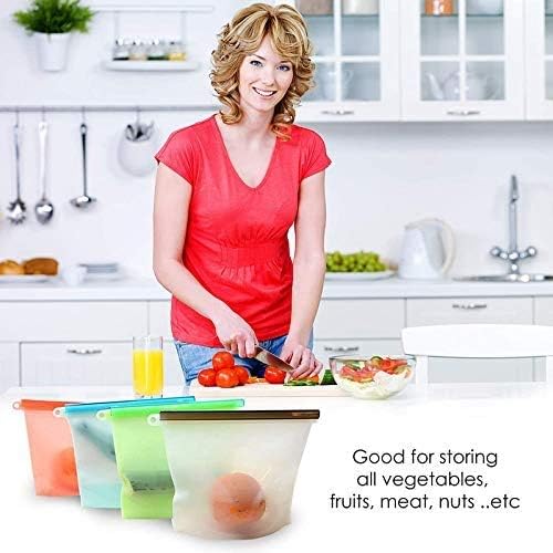 ALCIONO Silicone Reusable Food Bag, Eco-Friendly Airtight Seal Food Fresh Preserving Bag for Sandwich Vegetables, Fruit - Image 5