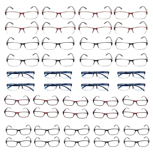 SAN EYEWEAR Plastic Reading Glasses for Men & Women | Lightweight Eyeglasses | Available in +2.75 | All Day Comfort - Multi-Colored, (Pack Of 50)